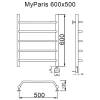 Полотенцесушитель электрический Ника Myfrea My Paris 60/50 правый тэн, хром фото 3