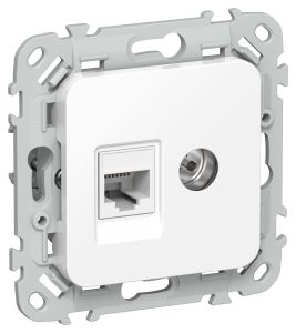 ТВ-розетка+Ethernet RJ45 IEK Flite FI-AK22-1-K01 белый