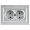 Розетка 2-местная с заземлением и шторками IEK Brite BR-R28-16-K47-F алюминий фото 4