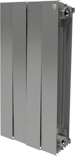 Радиатор биметаллический Royal Thermo Piano Forte 500 silver satin 4 секции, серебро