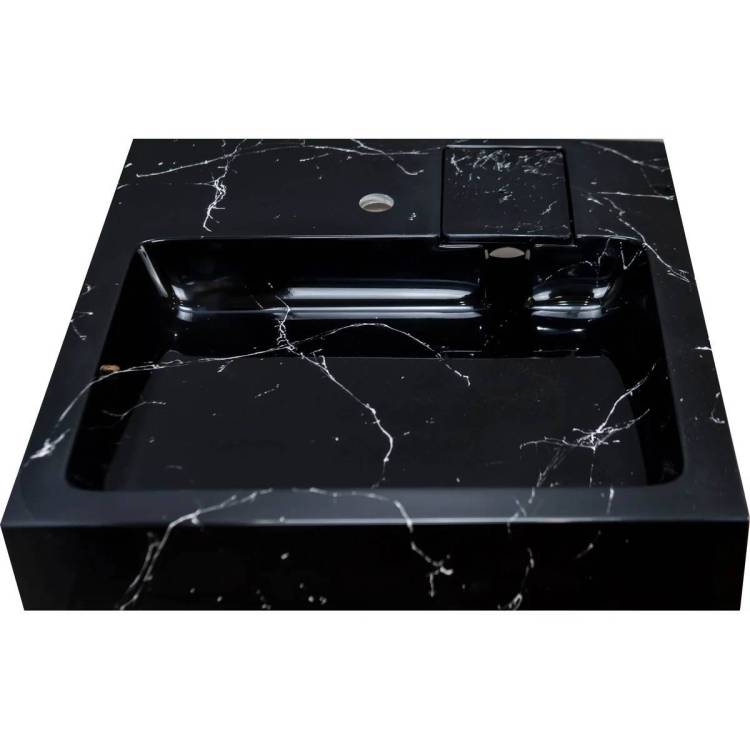 Раковина Stella Polar Солярис SP-00001688 60 см, под мрамор, черная