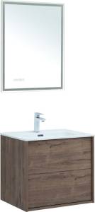 Мебель для ванной Aquanet Lino 60 дуб веллингтон, с раковиной Flat 60