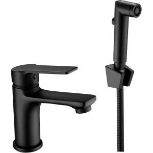 Смеситель для раковины ESKO Singapore Black SB 27H с гигиеническим душем, черный