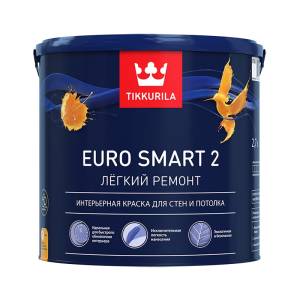 Краска интерьерная Tikkurila Euro Smart 2 база A глубокоматовая 2.7 л