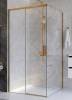 Душевой уголок Cezares PLANE-A-1-100-C-BORO профиль брашированное золото, стекло прозрачное, 100x100x195 фото 4