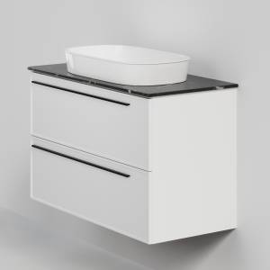 Тумба с раковиной La Fenice Elba Twin Bianco NFNC-01-ELB-B-100-2-3-M-GB белая матовая, 100 см