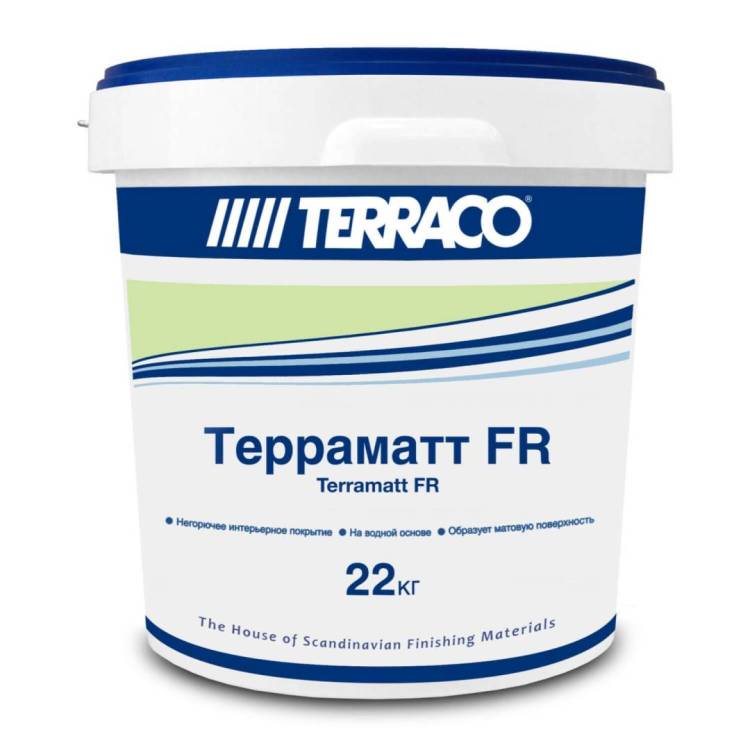Краска для внутренних работ акриловая Terraco Terramatt FR белая матовая 22 кг