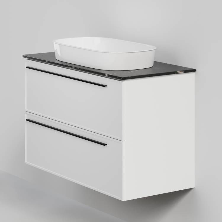 Тумба с раковиной La Fenice Elba Twin Bianco NFNC-01-ELB-B-100-2-3-M-GB белая матовая, 100 см