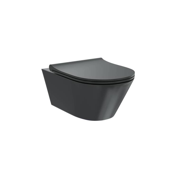 Унитаз подвесной Creto Logan L3 1003-002-L3BlMat безободковый, без сиденья, черный матовый