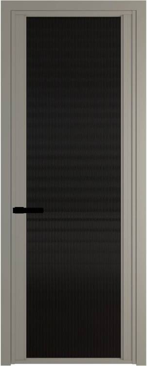 Межкомнатная дверь Profil Doors 2 AGP цвет профиля Никель матовый, стекло безопасное 6 мм мору черный 600x2000