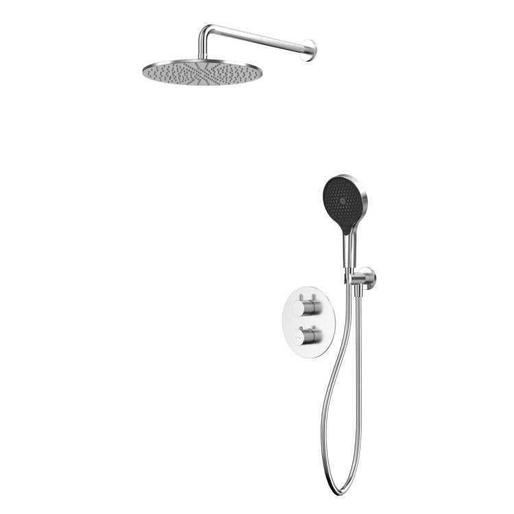 Душевая система WHITECROSS Y YSET08TOPNIB термостатическая, скрытого монтажа, никель брашированный