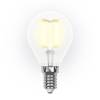 Лампа светодиодная филаментная Uniel Sky Globe LED-G45-6W/WW/E14/FR PLS02WH