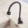 Смеситель для кухни Avrora Kitchen AV9001GM с высоким гибким изливом, графит фото 4