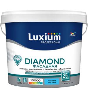 Краска фасадная для минеральных и деревянных поверхностей Luxium Professional Diamond гладкая матовая база BC 4.5 л