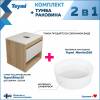 Тумба с раковиной Teymi Ritta подвесная, дуб, белый, 55 см, с раковиной Martta D36 фото 2