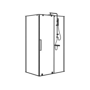 Душевой уголок Royal Bath Bern BERN-S RB8100-T-BL профиль черный, стекло прозрачное, 100x80x195