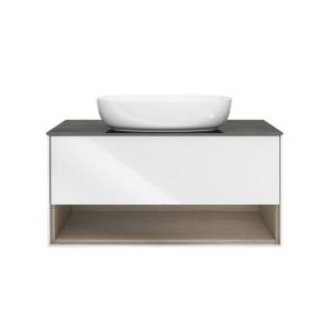 Тумба под раковину Kerama Marazzi Plaza Modern PLB.M.100.1\WHT подвесная 100 белый 1 ящик + полка