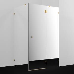 Душевой уголок Wasserkraft Ems 76H10R-MR профиль глянцевое золото, стекло зеркальное, 120x100x200