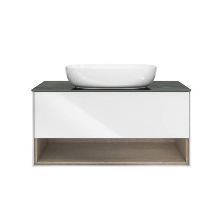 Тумба под раковину Kerama Marazzi Plaza Modern PLB.M.100.1\WHT подвесная 100 белый 1 ящик + полка