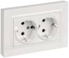 Розетка 2-местная с заземлением и шторками IEK Brite BR-R28-16-K01-F белый