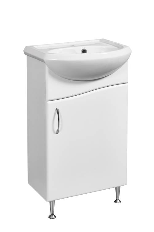 Тумба с раковиной Stella Polar Волна 45 SP-00000231 белый, раковина Уют 45