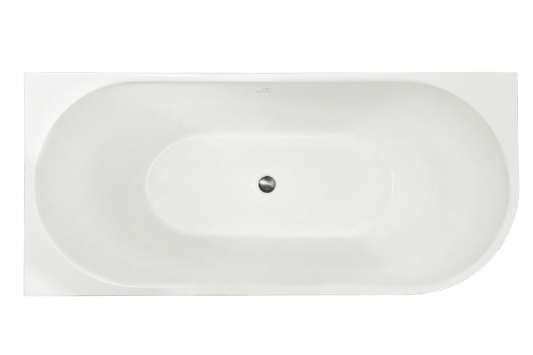 Акриловая ванна Royal Bath Riva RB610310L-GR левая, белая, 150x75