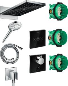 Душевой комплект Hansgrohe Rainmaker Select 580 (3 jet) 24001600 + 26530000 + 26486000 + 28276000 + 15735600 + 15736600