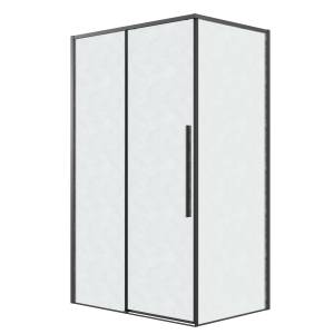 Душевой уголок Grossman Galaxy 120.K33.01.1110.21.02 профиль черный матовый, стекло шиншилла, 110x100x195