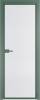 Межкомнатная дверь Profil Doors 1 AX цвет профиля Зеленый воск, стекло безопасное 6 мм мору белый 700x2000