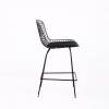 Стул барный Stool Group Bertoia BTY-24L-P6 BL/BL с черной подушкой фото 3