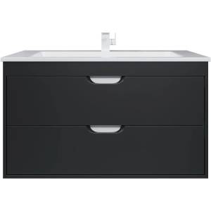 Тумба с раковиной Uperwood Modul 393020553 подвесная, матовая, черная, 100 см