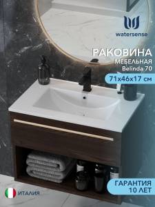 Раковина Watersense Belinda 70 W00781 белая