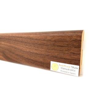 Плинтус МДФ TeckWood цветной Темный орех (Dark Walnut) 2000х75х16
