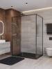 Душевой уголок Cezares LUX-AH-FS-11-140/80-C-GM профиль оружейная сталь, стекло прозрачное, 140x80x195 фото 4