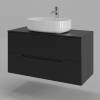 Тумба с раковиной Orange Line Li-100TubMDF+B07-540W черная матовая, 100 см фото 2