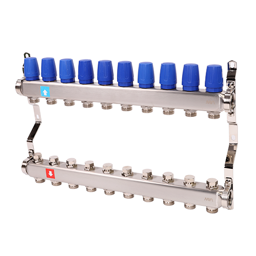 Коллектор MVI из нержавеющей стали в сборе для отопления 10 выходов