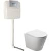 Унитаз SantiLine SL-5020 + SL-02 безободковый, с крышкой-сиденьем микролифт, с кнопкой, с бачком