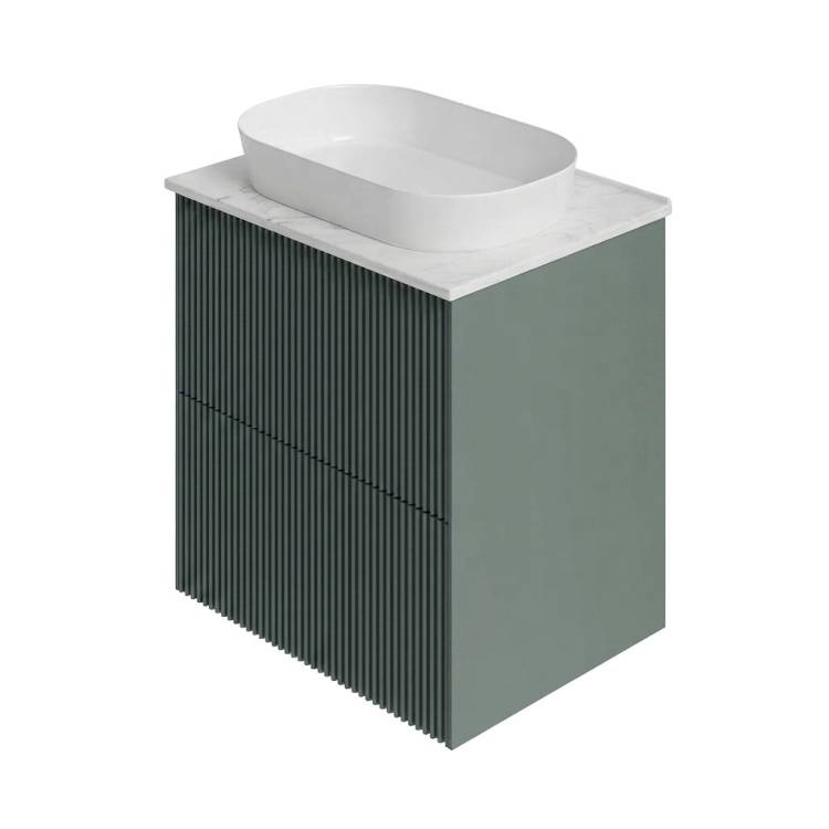 Тумба с раковиной La Fenice Terra Twin Grigio NFNC-01-TER-G-60-2-3-M-GG серо-зеленая матовая, 60 см