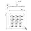 Верхний душ Jacuzzi 1811090JA00 400x400, нерж.сталь, ультратонкий, хром фото 2