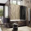 Шторка на ванну MaybahGlass MGV-603-5 поворотная, на монопетле, стекло графит, профиль хром матовый, 1400x400 фото 3