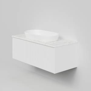 Тумба с раковиной La Fenice Terra Bianco NFNC-01-TER-B-100-3-M-GG белая матовая, 100 см