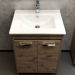 Тумба с раковиной Comforty Марио-60 00-00004155 дуб темный