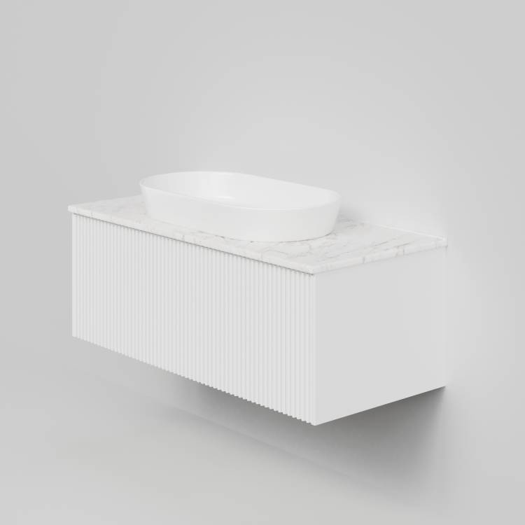 Тумба с раковиной La Fenice Terra Bianco NFNC-01-TER-B-100-3-M-GG белая матовая, 100 см