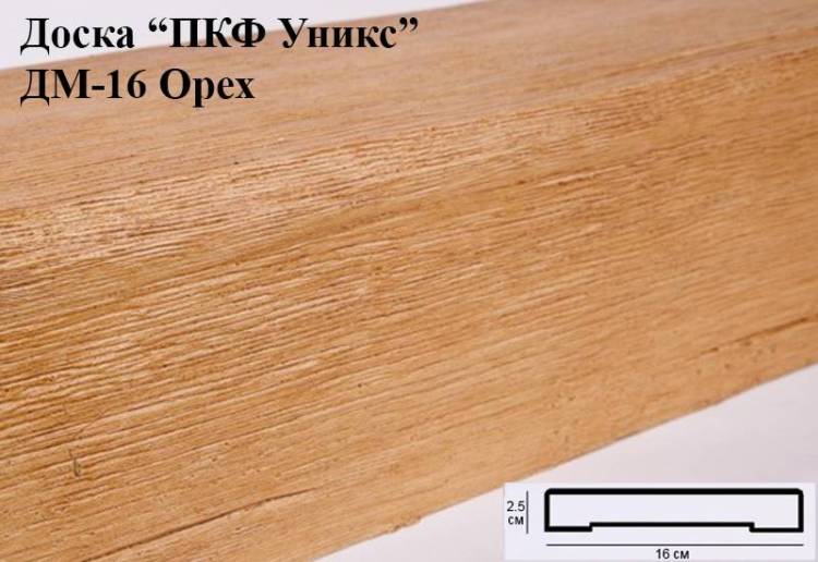 Доска Уникс Модерн ДМ16 Орех 200x16x2.5