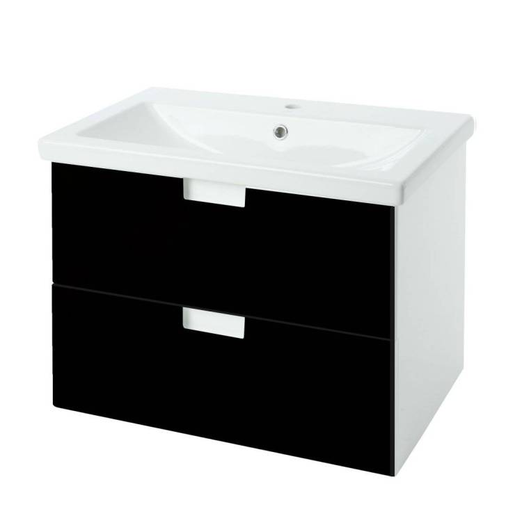 Тумба с раковиной Bellezza Пегас 70 2 ящ. Черный