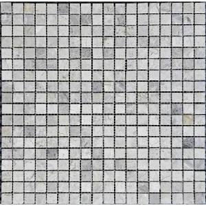 Мозаика Pixel Mosaic Мрамор PIX328 Tundra Grey Полированная (1.5x1.5) 30.5x30.5