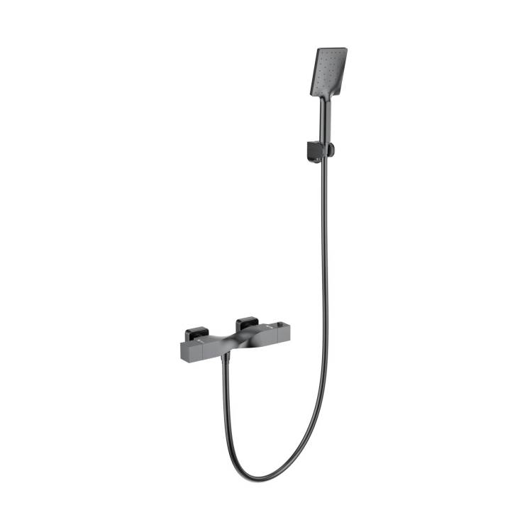Смеситель для душа Wonzon & Woghand WW-B2025-A-BGG термостатический, темный графит