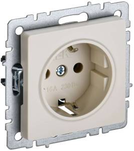 Розетка 1-местная с заземлением IEK Brite BR-R11-16-K10 бежевый
