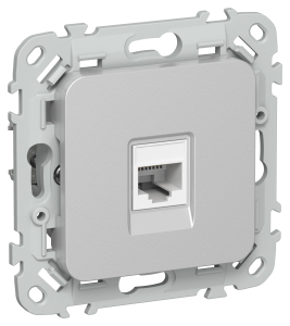 Розетка компьютерная RJ45 IEK Flite FI-K12-2-K47 алюминий