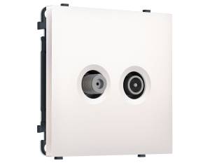 Комплект механизма TV розетки оконечной+SAT Ambrella Volt Sigma MS213310 жемчуг